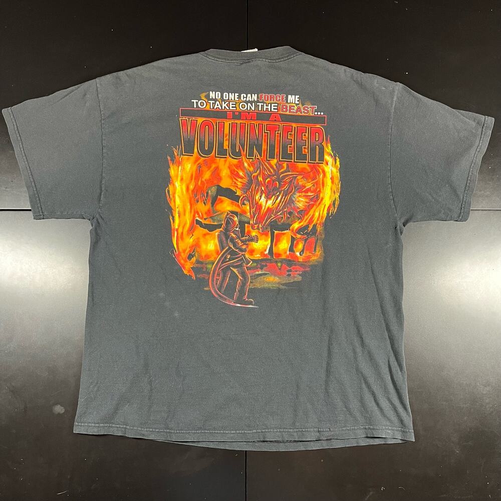 Vintage Firemen I’m‎ A Volunteer Beast Black Tee T Shirt Men’s Sz XL Preowned